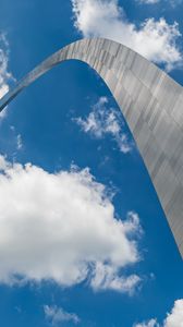 Preview wallpaper arch, sky, clouds, bottom view, blue, white