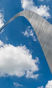 Preview wallpaper arch, sky, clouds, bottom view, blue, white