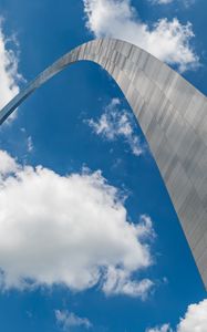 Preview wallpaper arch, sky, clouds, bottom view, blue, white