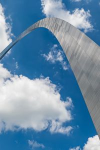 Preview wallpaper arch, sky, clouds, bottom view, blue, white