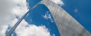 Preview wallpaper arch, sky, clouds, bottom view, blue, white