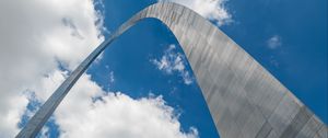 Preview wallpaper arch, sky, clouds, bottom view, blue, white