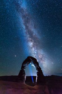 Preview wallpaper arch, stone, starry sky, night, nature