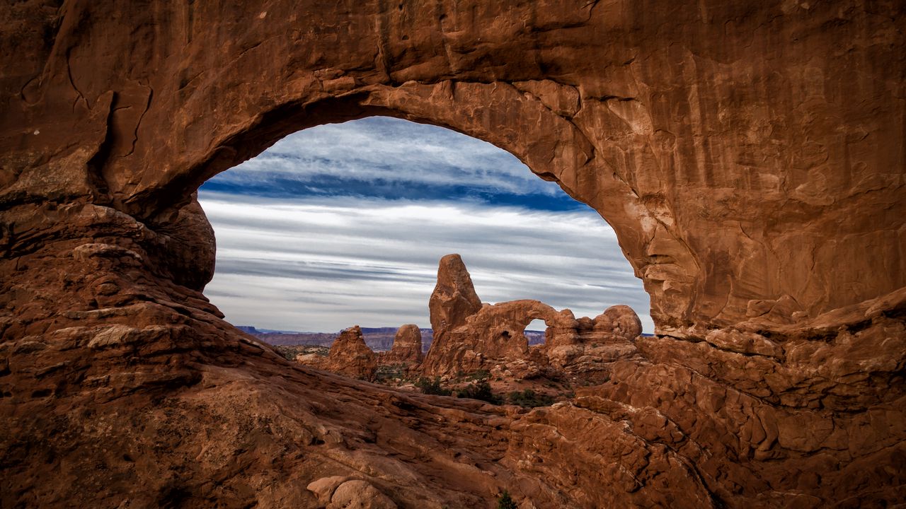 Wallpaper arch, stones, relief, nature