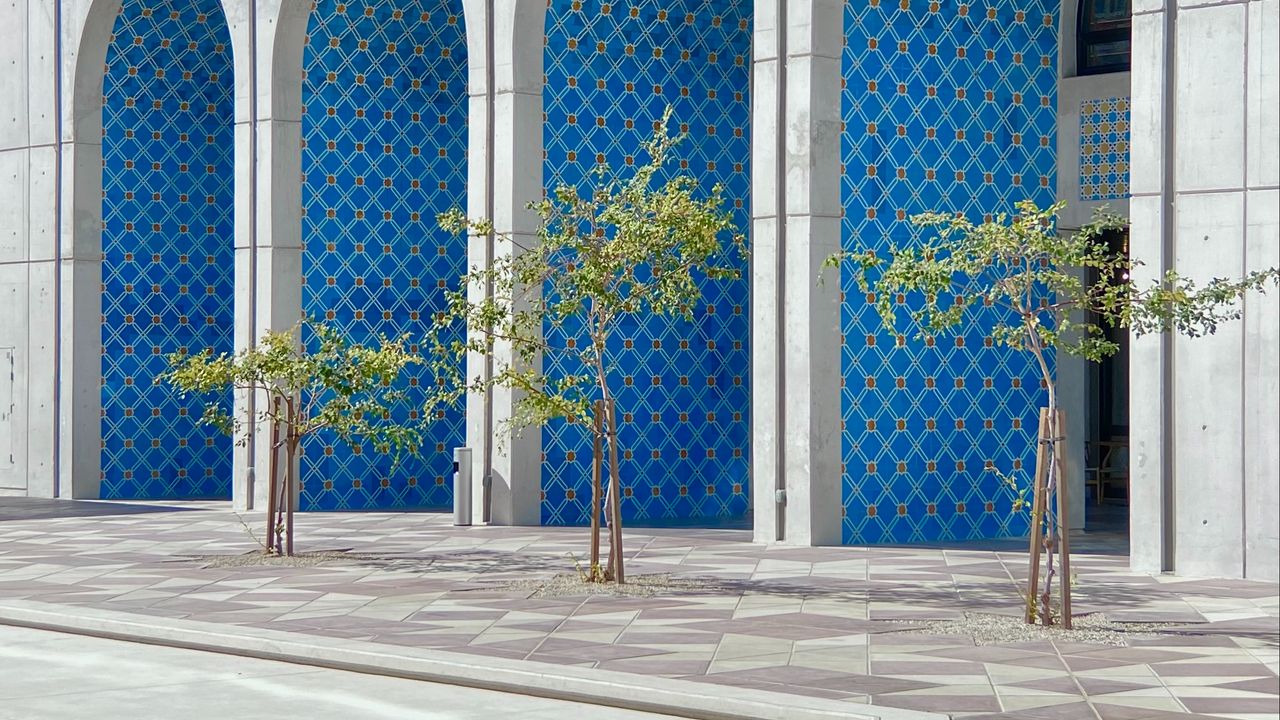 Wallpaper arches, architecture, trees