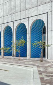 Preview wallpaper arches, architecture, trees