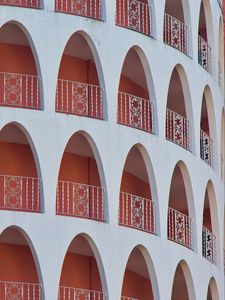 Preview wallpaper arches, balconies, building, white