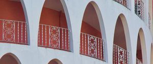 Preview wallpaper arches, balconies, building, white