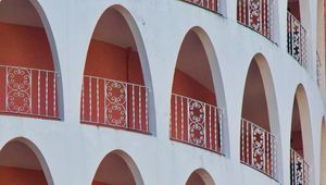 Preview wallpaper arches, balconies, building, white