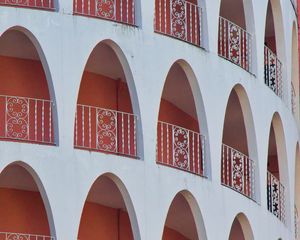 Preview wallpaper arches, balconies, building, white