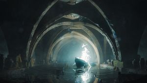 Preview wallpaper arches, boat, fire, water