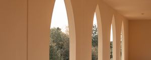 Preview wallpaper arches, building, architecture, rays, light