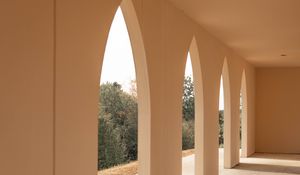 Preview wallpaper arches, building, architecture, rays, light