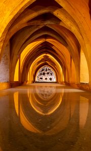 Preview wallpaper arches, building, light, architecture, reflection