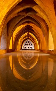Preview wallpaper arches, building, light, architecture, reflection