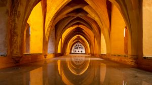 Preview wallpaper arches, building, light, architecture, reflection