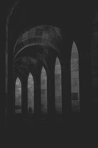 Preview wallpaper arches, lonely, bw, loneliness