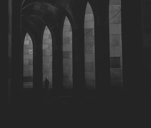 Preview wallpaper arches, lonely, bw, loneliness