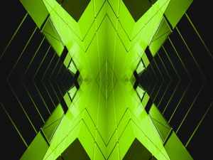 Preview wallpaper architecture, abstraction, symmetry, reflection, green