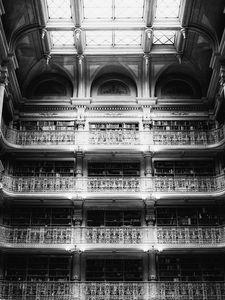 Preview wallpaper architecture, balconies, columns, bw