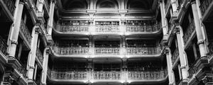 Preview wallpaper architecture, balconies, columns, bw