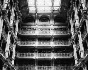 Preview wallpaper architecture, balconies, columns, bw
