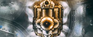 Preview wallpaper architecture, building, aerial view, fog, backlight
