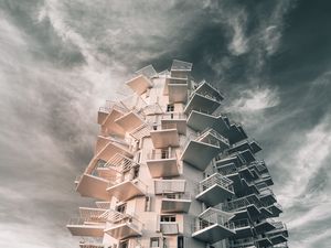 Preview wallpaper architecture, building, clouds, facade, design