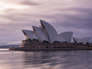 Preview wallpaper architecture, building, dusk, sydney