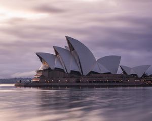 Preview wallpaper architecture, building, dusk, sydney