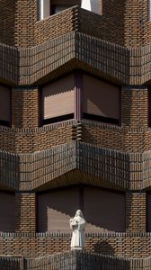 Preview wallpaper architecture, building, facade, brick, pattern, symmetry