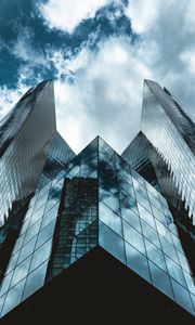 Preview wallpaper architecture, building, glass, bottom view