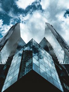 Preview wallpaper architecture, building, glass, bottom view