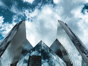 Preview wallpaper architecture, building, glass, bottom view