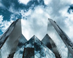 Preview wallpaper architecture, building, glass, bottom view