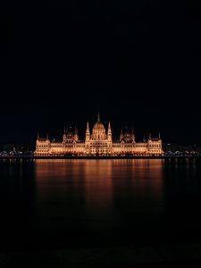 Preview wallpaper architecture, building, night, glow
