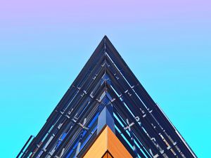Preview wallpaper architecture, building, roof, gradient, sky, minimalism