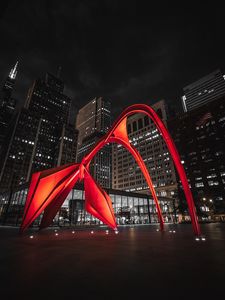 Preview wallpaper architecture, buildings, night city, lights, glow