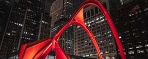 Preview wallpaper architecture, buildings, night city, lights, glow
