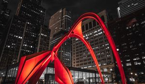 Preview wallpaper architecture, buildings, night city, lights, glow