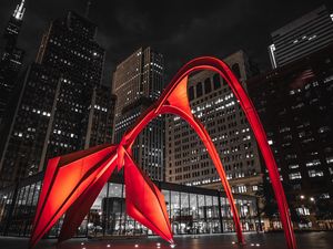 Preview wallpaper architecture, buildings, night city, lights, glow