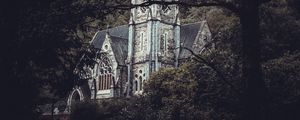 Preview wallpaper architecture, castle, forest, branches
