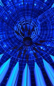 Preview wallpaper architecture, ceiling, dome, symmetric, geometric, blue