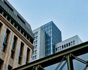 Preview wallpaper architecture, city, buildings, skyscrapers, bridge, glass