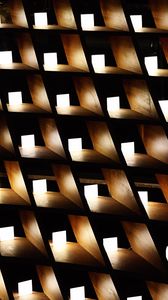 Preview wallpaper architecture, construction, wood, light, dark