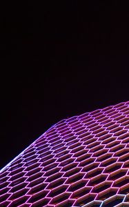 Preview wallpaper architecture, facade, geometric, hexagons, backlight, building