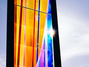 Preview wallpaper architecture, glass, colorful, shine, design