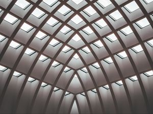 Preview wallpaper architecture, interior, mesh, holes, light, symmetry