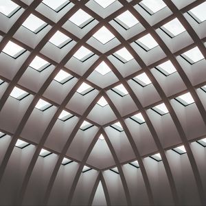 Preview wallpaper architecture, interior, mesh, holes, light, symmetry