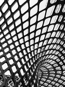 Preview wallpaper architecture, lattice, spiral, form, bw